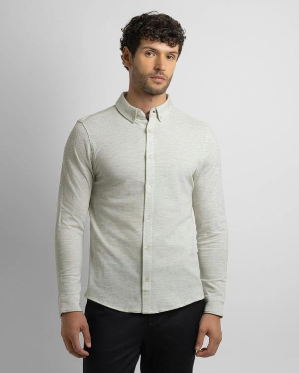 Steel & Jelly Textured Long Sleeve Jersey Shirt