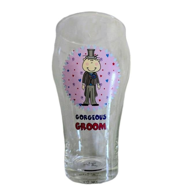 Regency Gorgeous Groom Beer and Beautiful Bride wine glass set