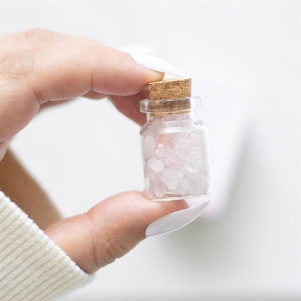 Serano Jar of Love Rose Quartz Crystal in a Matchbox