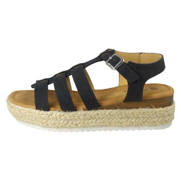 Savannah Ladies Savannah Buckle Ankle Strap Wedge Sandals F12097