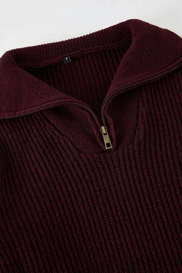 WOVCOR Regular Woolen Zippered Turtleneck Knit Men's Sweater