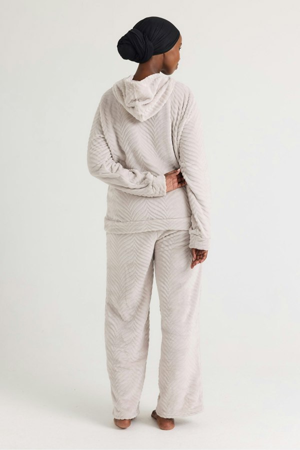 Cosy Chevron Lounge Suit in Almond - Loungewear