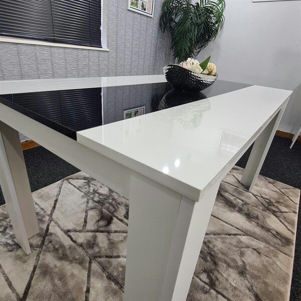 Kosy Koala Dining Table Wood Kitchen Place for 6 Seats, Dining Table Only (White and Black H 75 x L 140 x W 80 cm)