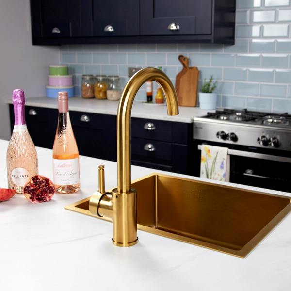 Flode Solo | Single Lever 3 in 1 Instant Boiling Tap | Brushed Gold Finish