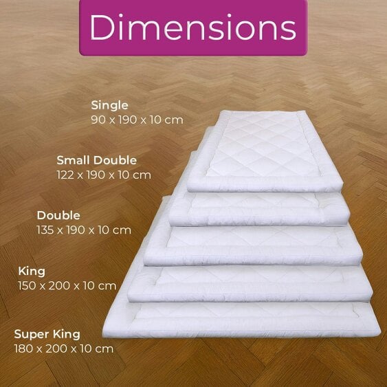 Neo Single Mattress Topper Soft Memory Foam Plush Bounce Fibre Breathable Diamond Quilted Fabric AntiSlip Corner Straps Secure Fit All Bed Sizes