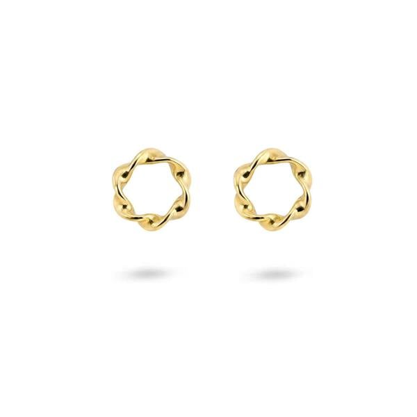 Gold Trip Twisted Circle Stud Earrings