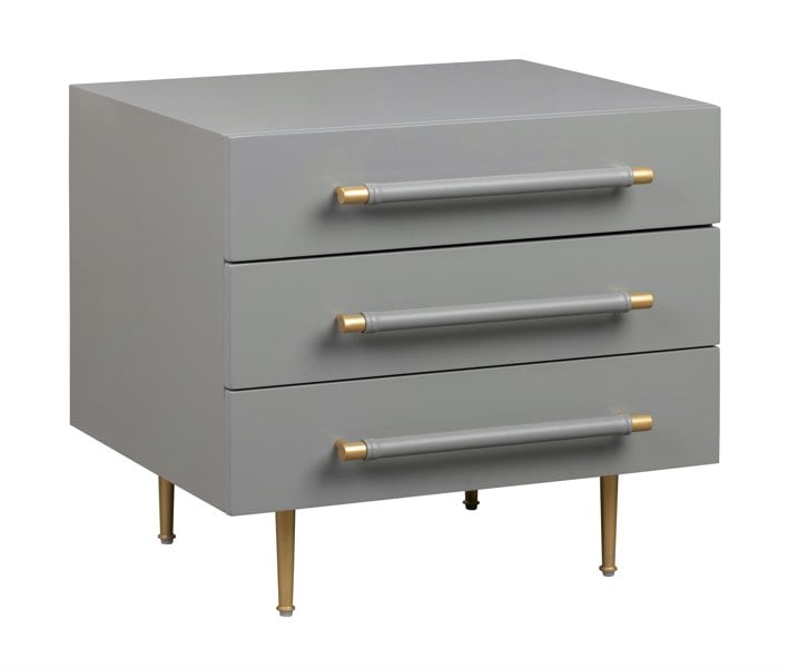 Furniture Edit Trident Grey Nightstand Bedside Table