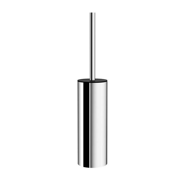 Polished stainless steel toilet brush and holder
