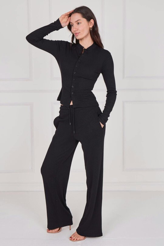 Ribbed Button-Up Co-Ord Set