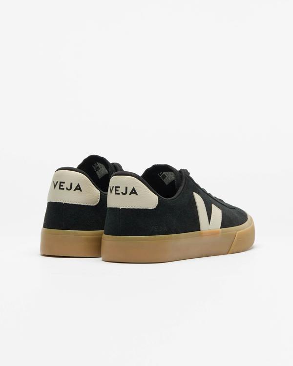 VEJA Campo Suede Mens Trainers - Black/Pierre Natural