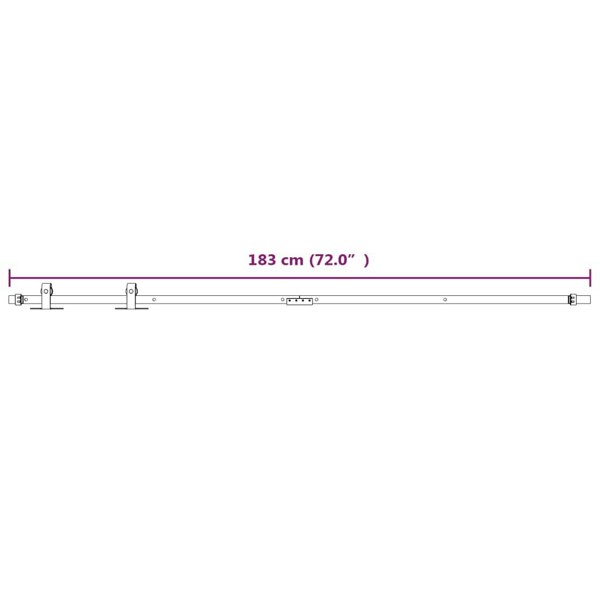 Berkfield Mini Sliding Cabinet Door Kit Carbon Steel White 183 cm