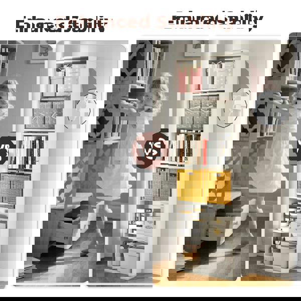 Levede Slim 6 Tier Bookshelf Narrow Bookcase  Storage Shelf Organizer Unit White