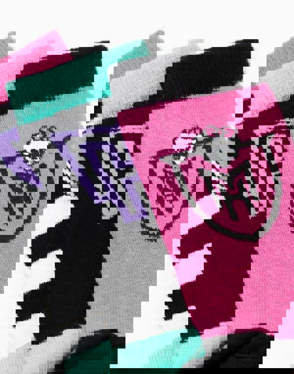 Monster High Girls Multicoloured Skulls and Stripes Calf Socks Set of 5