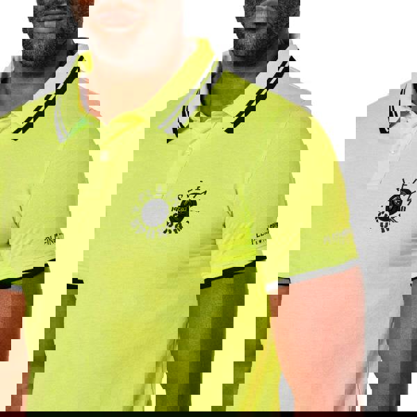 Plein Sport Large Logo On Back Lime Green Polo Shirt
