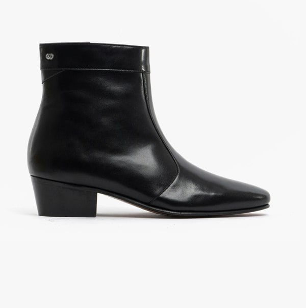 Club Cubano CAESAR Mens Leather Cuban Heel Boots Black