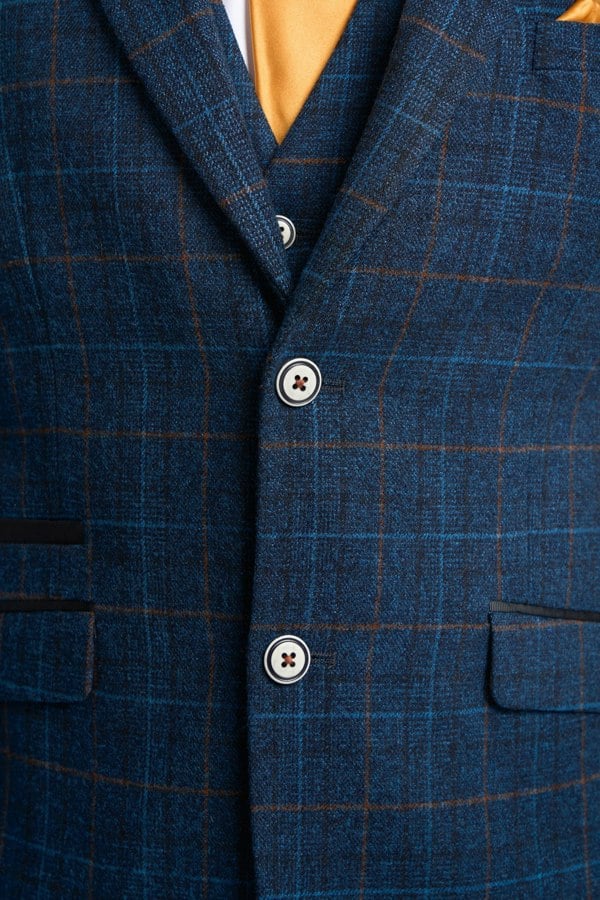 House of Cavani Cody Blue Check Blazer