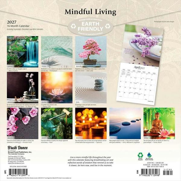 Mindful Living Calendar 2027, Wall Calendars, Month To View, Lifestyle, Gift