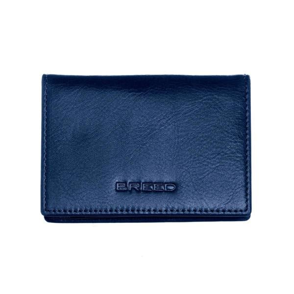 Breed Porter Genuine Leather Bi-Fold Wallet - Navy - BRDWALL002-BLU