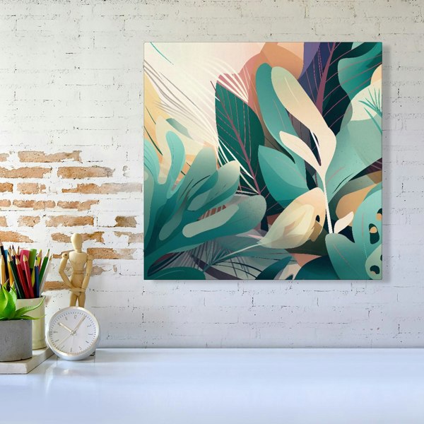 Warren Reed Abstract Tropical Leaves Canvas