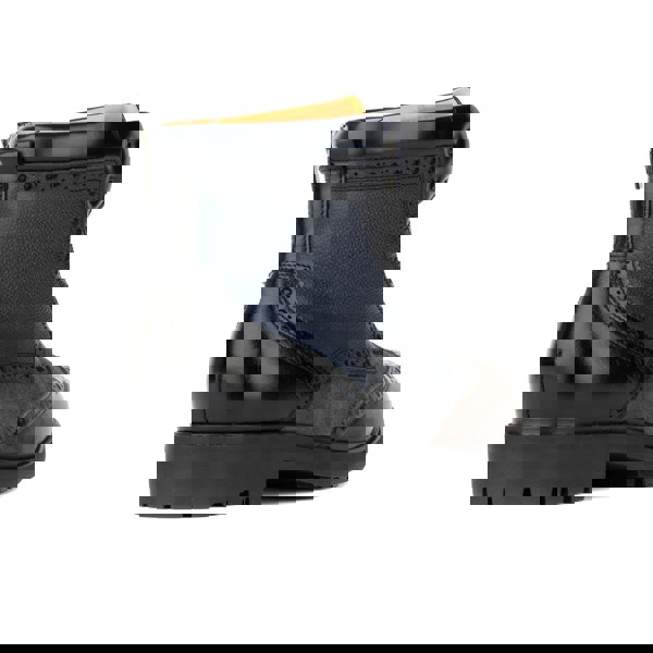 Embassy London Wanderer - Navy & Grey & Burgundy - Men's leather combat style side zipper boot in brown