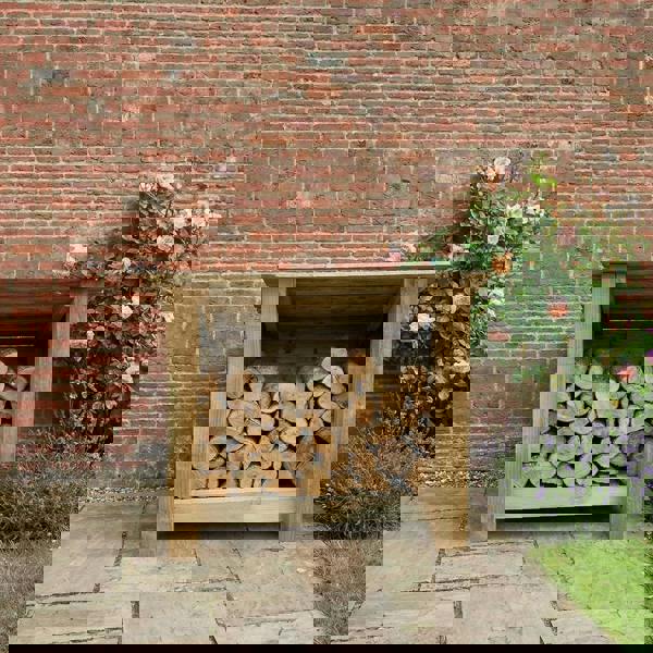 Arbor Garden Solutions Wooden Outdoor Shoe/Log Storage W-79cm, H-66cm, D-54cm