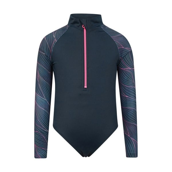 Mountain Warehouse Girls Mira Lines Rash Guard Swimsuit - Navy