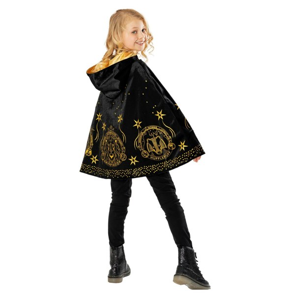 Harry Potter Childrens/Kids Hogwarts Houses Cape - Black/Gold