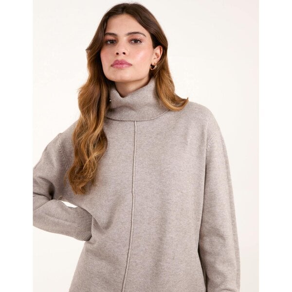 Blue Vanilla Roll Neck Jumper With Front Seam Detail