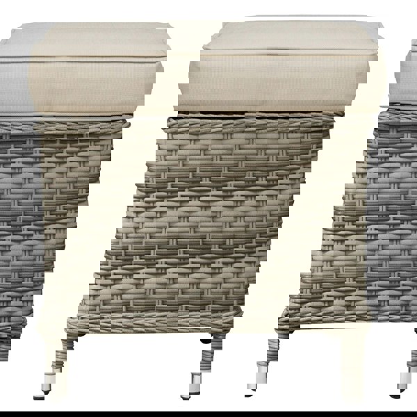 Premium 5 Seater Garden Corner Sofa Set - Rattan Wicker - 2x Footstools Outdoor - LoopsDirect