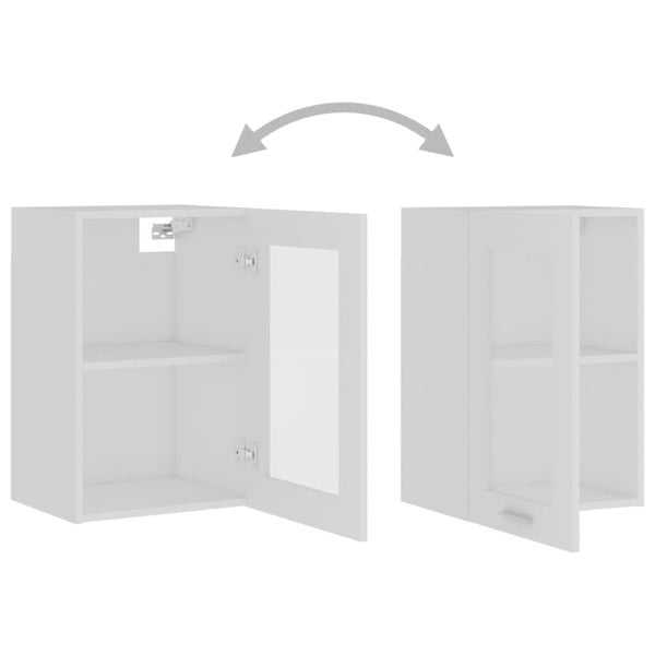 Berkfield Hanging Glass Cabinet White 40x31x60 cm Engineered Wood