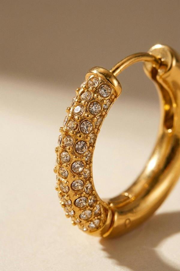 ARIIRA Plum Gold Tone Chunky Pav Hoop