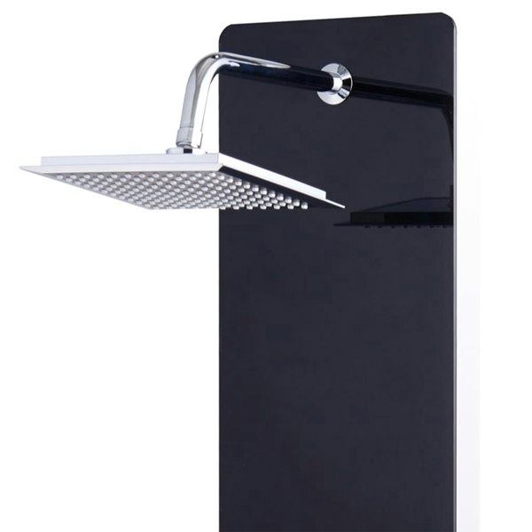 Berkfield Shower Panel Unit Glass 25x44.6x130 cm Black