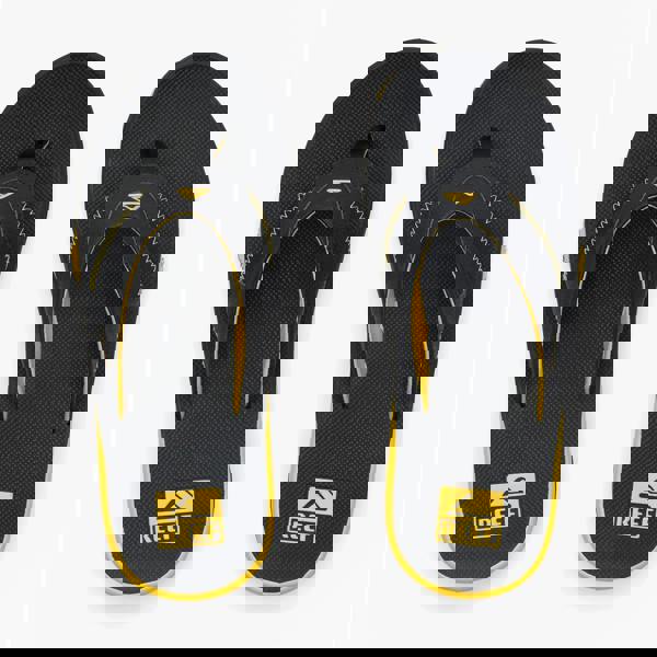 Reef Reef FANNING PREGAME Mens Toe-Post Sandals Black/Yellow