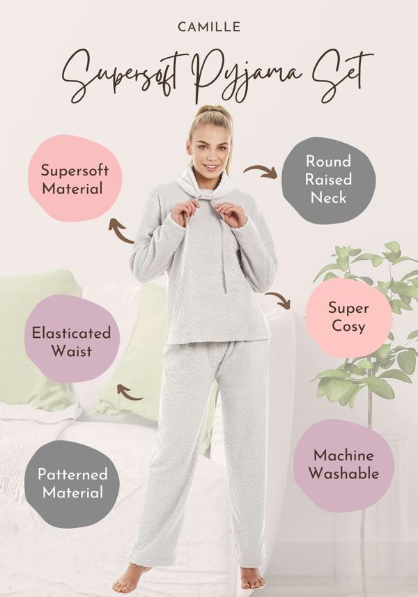 Womens Supersoft Fleece Pyjama Sets