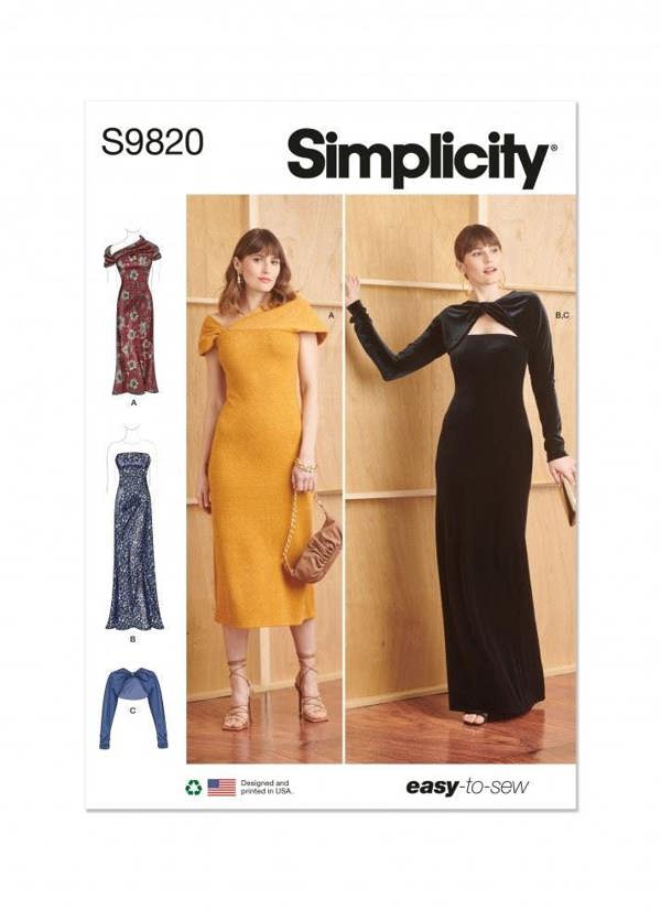 Simplicity Sewing Pattern 9820, Dresses, Jackets for Women, K5 (8-10-12-14-16) - Easy