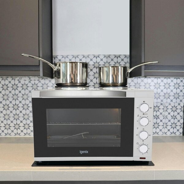 igenix 48L Mini Oven with Hotplates, White