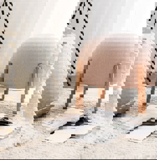 K19 LADYBUG Kid Footstool-Weilai Concept-Pink-Linen-Weilai Concept