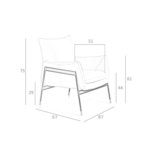 Angel Cerdá Pearl Grey Leather Armchair 5042