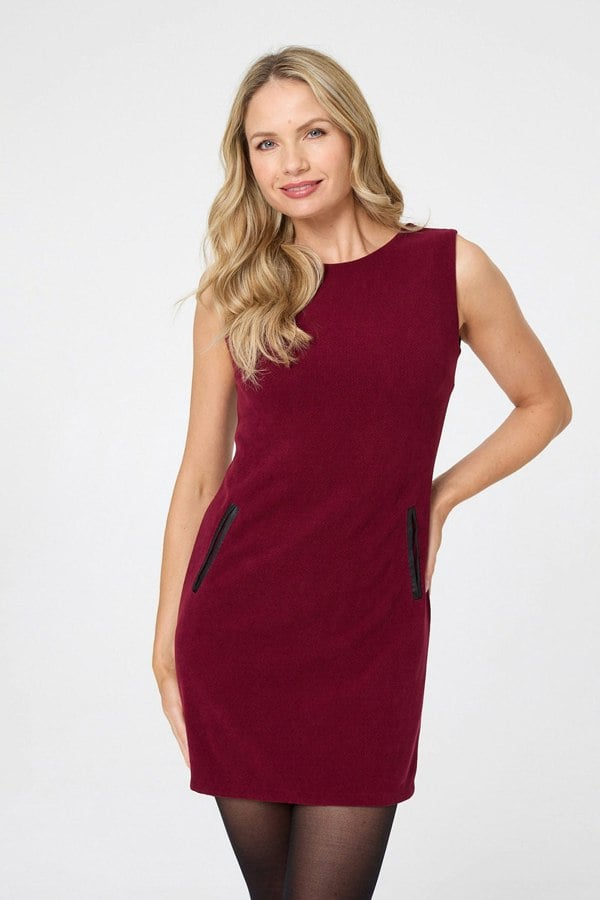 Red | Sleeveless Relaxed Short Shift Dress
