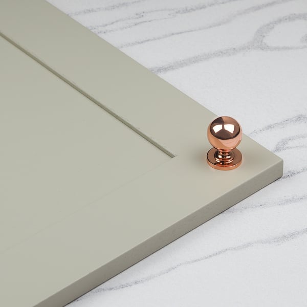 Handle & Home Rose Gold Copper Coordinating Tapered Handle, Cup Handle, and Coordinating Knob