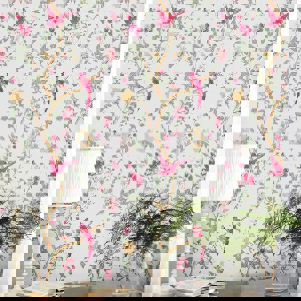 Laura Ashley Summer Palace Wallpaper - Peony - 10m