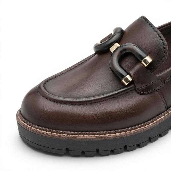 Tamaris Women's Brown Leather Loafer Comfort Shoes - 24740-47
