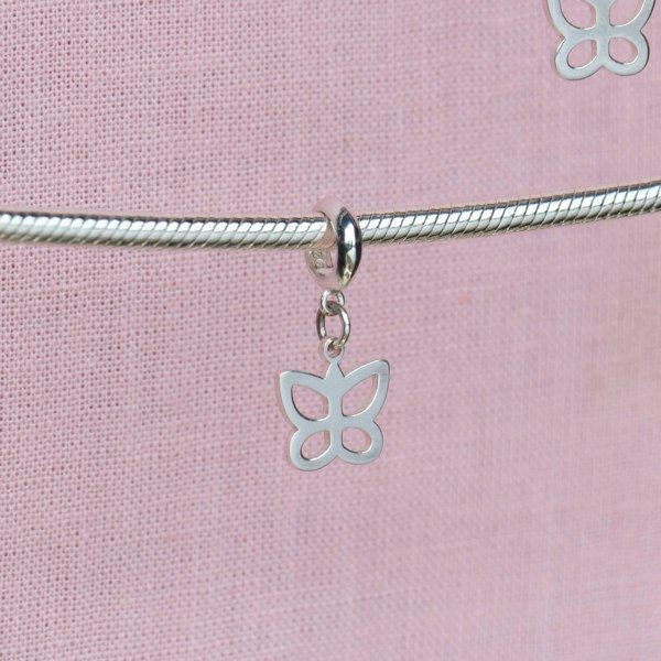 Mylee London Open Butterfly Pendant Charm - Sterling Silver