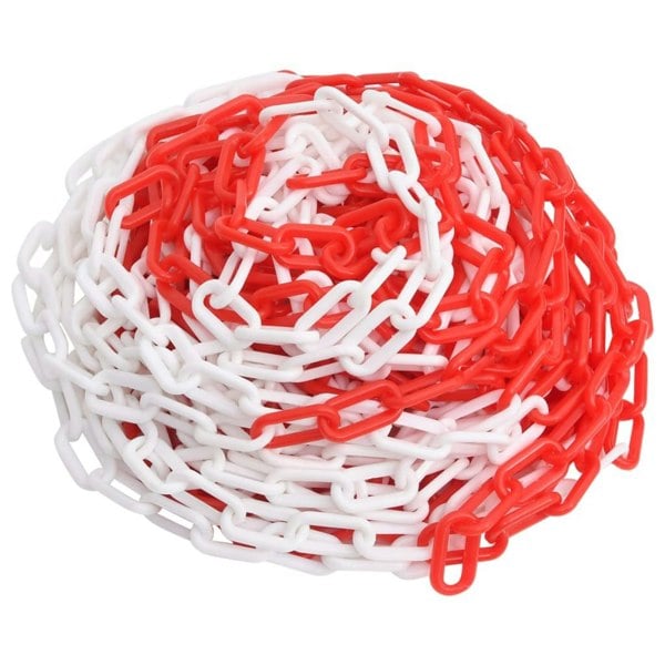 Berkfield Warning Chain Red and White 100 m �_�”�_8 mm Plastic