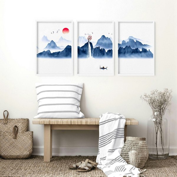 Japanese wall art | set of 3 framed wall art