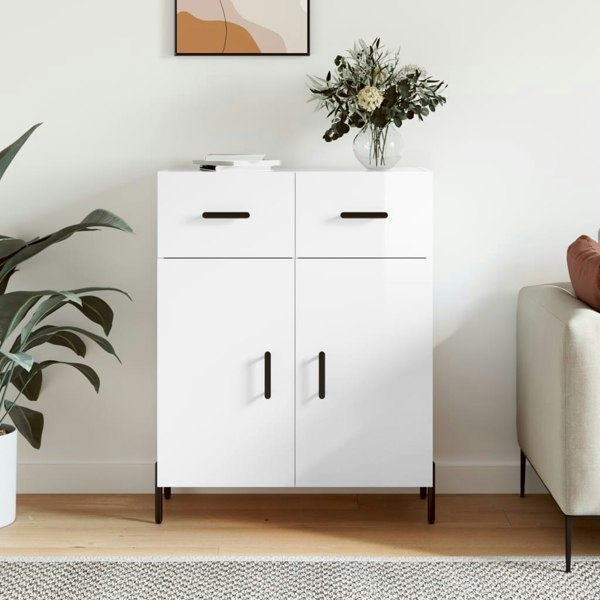 Berkfield Sideboard High Gloss White 69.5x34x90 cm Engineered Wood