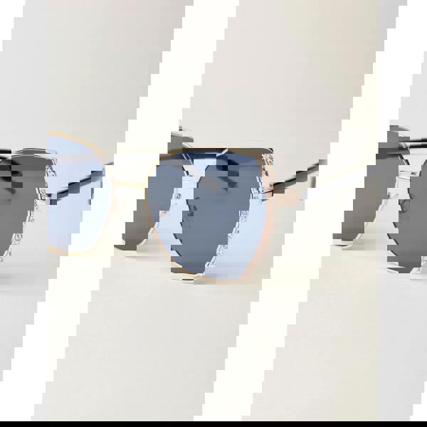 Blue Vanilla Gold Side Frame Oversized Sunglasses