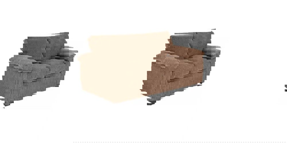 SQUAREBOXX Amalfi Jumbo Cord Coffee Sofa 3+2 Fabric Sofa in Coffee