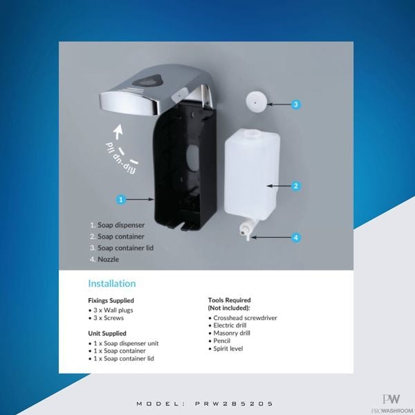 ProWashroom 750ml Soap Dispenser in White