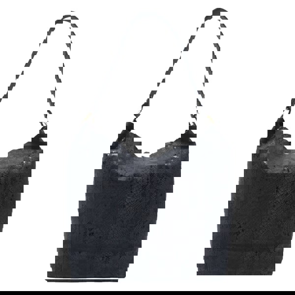 Assots London 'Esme' Navy Python Snake Real Leather Slouchy Hobo Bag